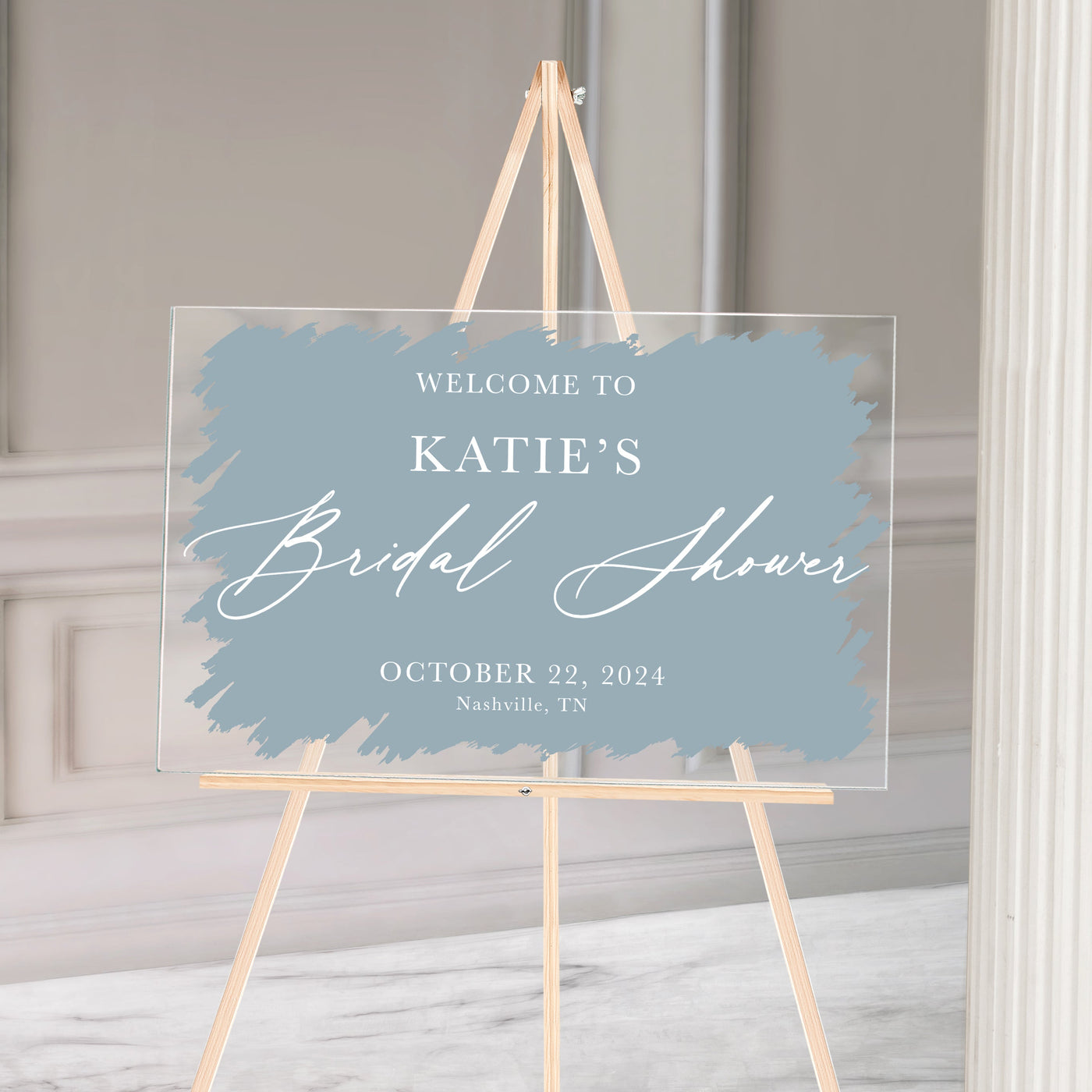 Acrylic Bridal Shower Sign - Custom Wedding Reception Sign - Mulberry Market Designs