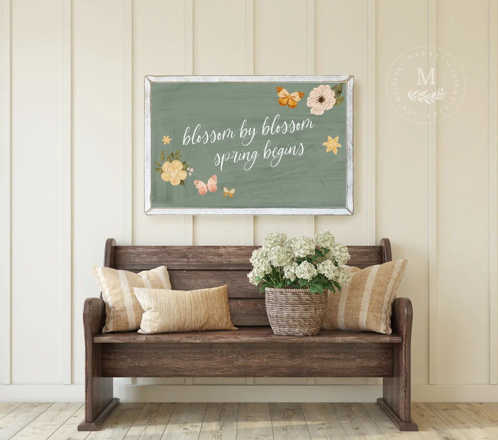 Spring Wall Art Blossom By Wood Framed Sign