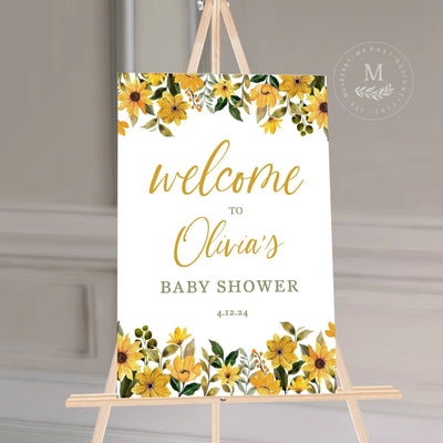 Sunflower Baby Shower Sign Acrylic