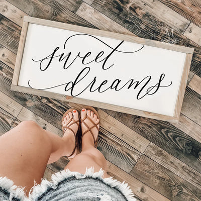 Sweet Dreams Wood Framed Sign