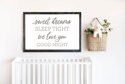Sweet Dreams Sleep Tight Baby Nursery Sign - Mulberry Market Designs