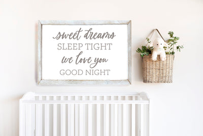 Sweet Dreams Sleep Tight Baby Nursery Sign - Mulberry Market Designs