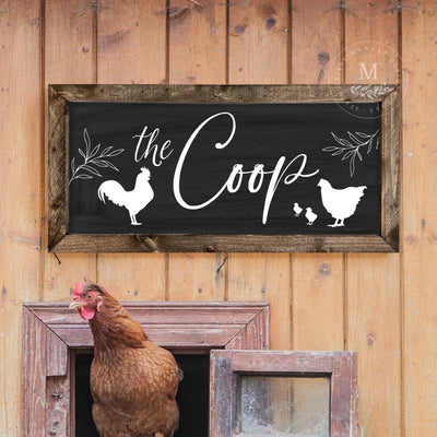 The Coop Chicken Sign Wood Framed Sign