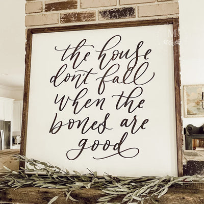 The House Dont Fall Wood Framed Sign Wood Framed Sign