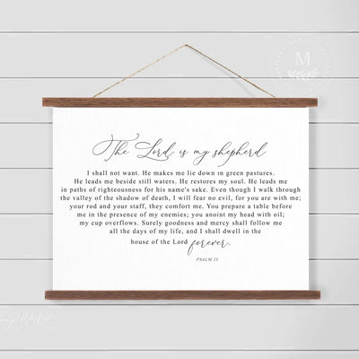 The Lord Is My Shepherd Hanging Canvas Sign