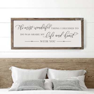 The Most Wonderful Thing Wood Bedroom Sign Home Decor
