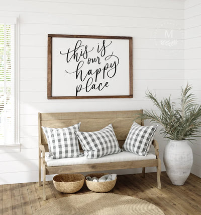 This Is Our Happy Place Wood Framed Sign