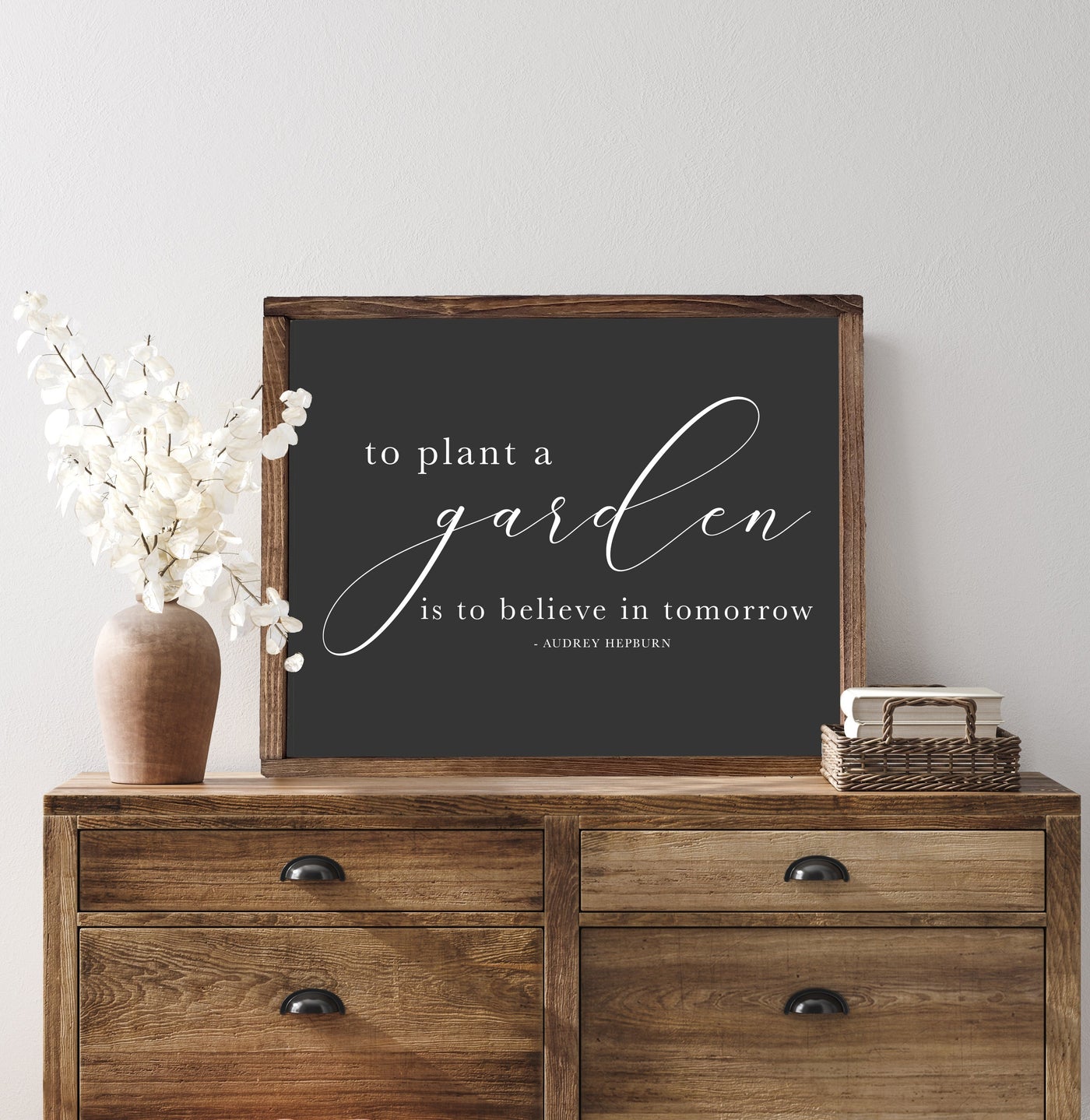 To Plant A Garden Is To Believe In Tomorrow Wood Framed Sign - Mulberry Market Designs