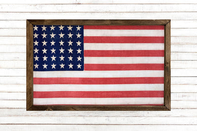 Patriotic American Flag | Wood Framed Sign - Mulberry Market Designs