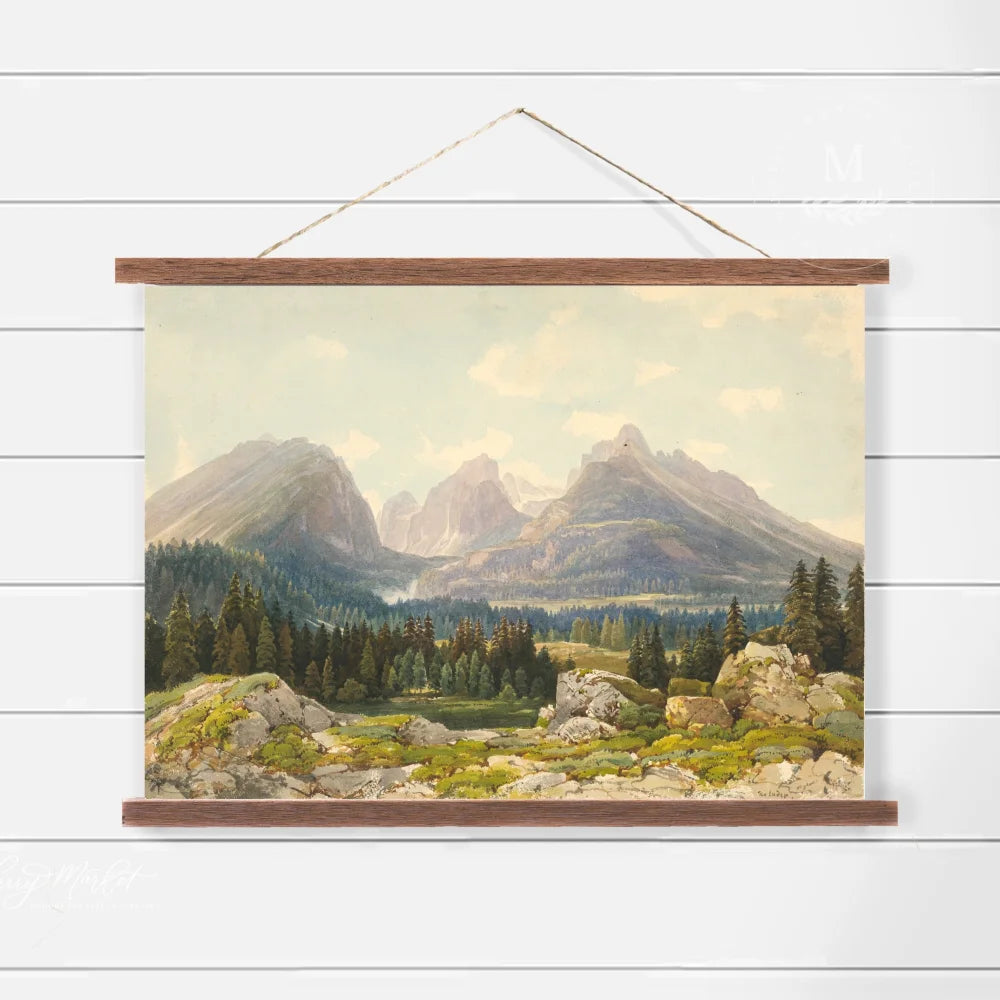 Vintage Tatra Mountain Canvas Wall Art Hanging