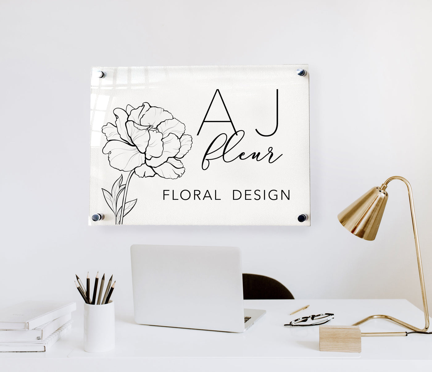 Custom Acrylic Business Logo Sign - Mulberry Market Designs