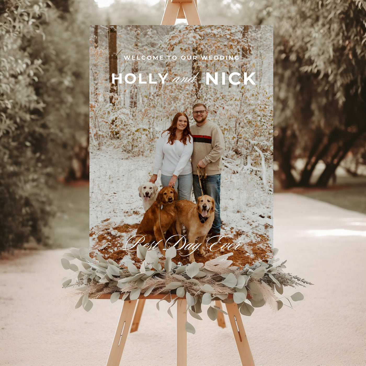 Custom Photo Wedding Welcome Sign - Mulberry Market Designs