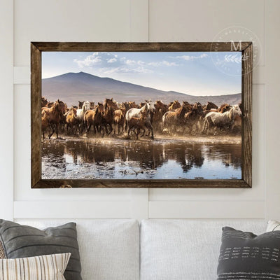Wild Horses Framed Art Print Wood Framed Sign