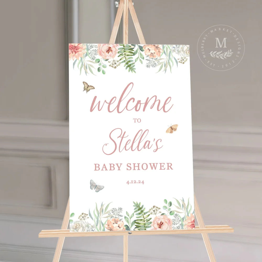 Wildflower Garden Baby Shower Sign Acrylic