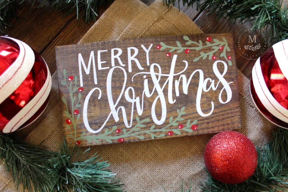 Wooden Merry Christmas Sign Christmas Sign