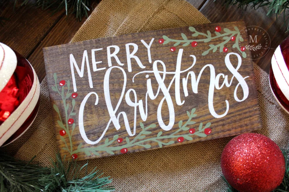 Wooden Merry Christmas Sign Christmas Sign