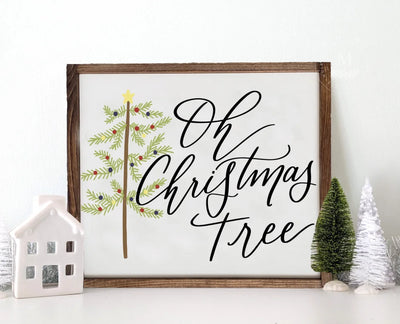 Wooden Oh Christmas Tree Sign Christmas Sign