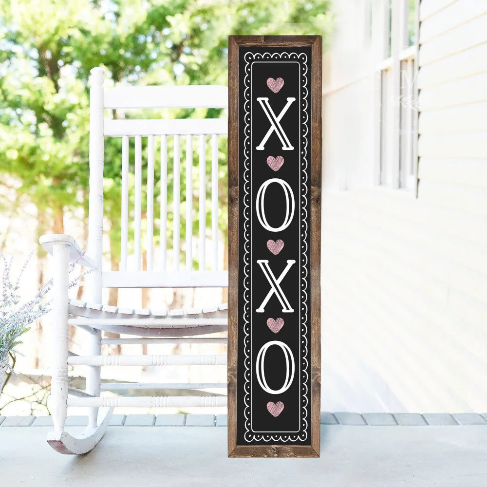 Xoxo Valentines Day Wood Framed Porch Sign