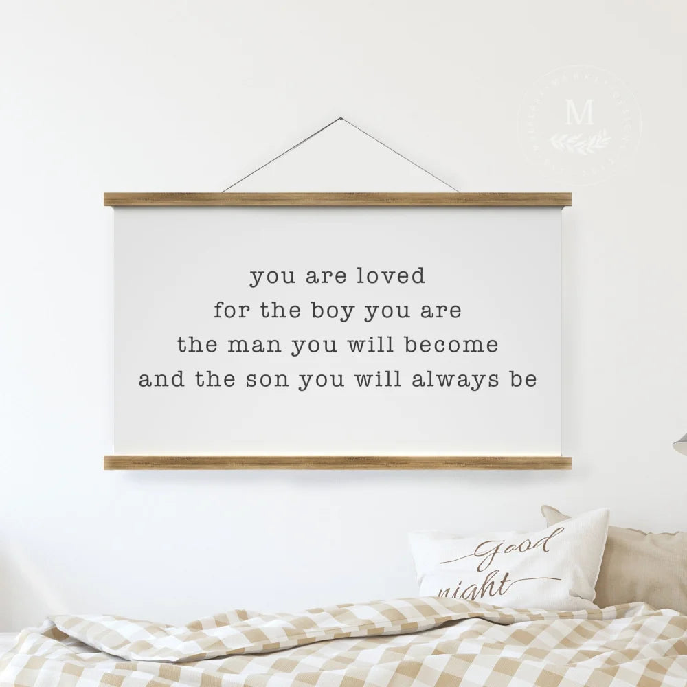 You Are Loved For The Boy Nursery Tapestry Canvas Wall Decor Hanging