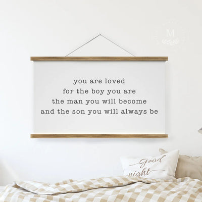 You Are Loved For The Boy Nursery Tapestry Canvas Wall Decor Hanging
